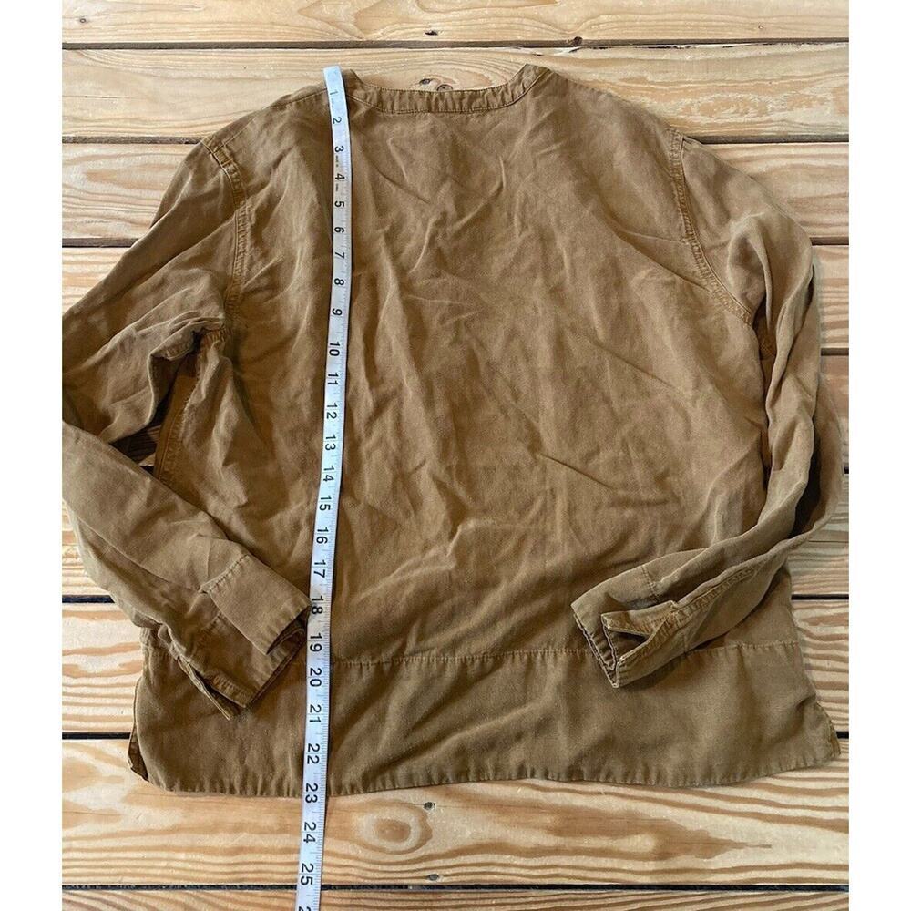 Zara 1/2 Button Long Sleeve Top Size Small Women’s Brown - Picture 6 of 8